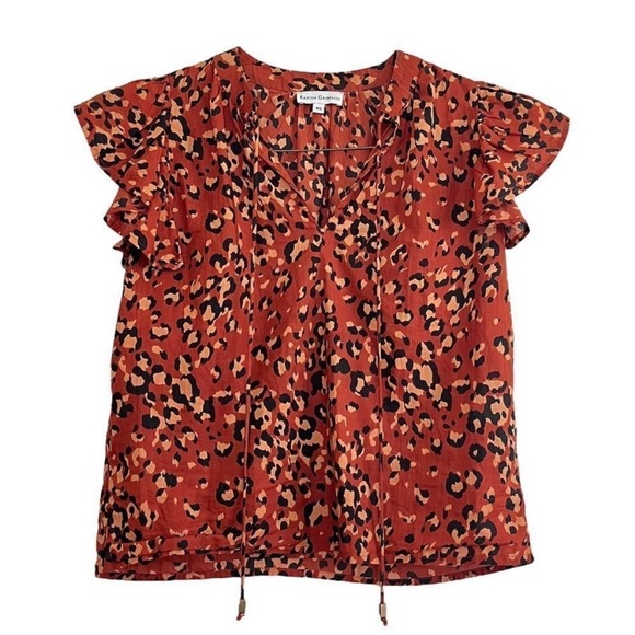 Karina Grimaldi Tops - Karina Grimaldi Ruffle Leopard Print Top $152